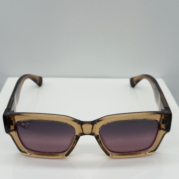 Maui Jim Kenui Light Tan Clear Polarized Rose Lens Sunglasses MJ0642S - Picture 2 of 9